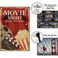 thumbnail image 4 of 1pc Vintage Metal Tin Sign Retro Iron Movie Night Sign Rusty Look Enjoy The Show with Popcorn Poster for Cinema Cafe Bar Pub Beer 11.81x7.87 Inches, 4 of 7