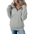 thumbnail image 7 of Womens Sweatshirt Casual Half Zip Fleece Long Sleeve Lightweight Pullover with Kangaroo Pocket Fall Outfits 2026, 7 of 7