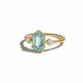 thumbnail image 4 of Hexagon Cut Aquamarine Engagement Ring, Kite Shape Diamond Stackable Ring, Past Present Future Anniversary Ring, Promise Ring, Wedding Ring., 4 of 4