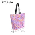 thumbnail image 4 of Open Top Canvas Tote Bag with Zipper Reusable Shopping Bag 13.5x15" Roomy Carryall Small Colors Shapes, 4 of 9