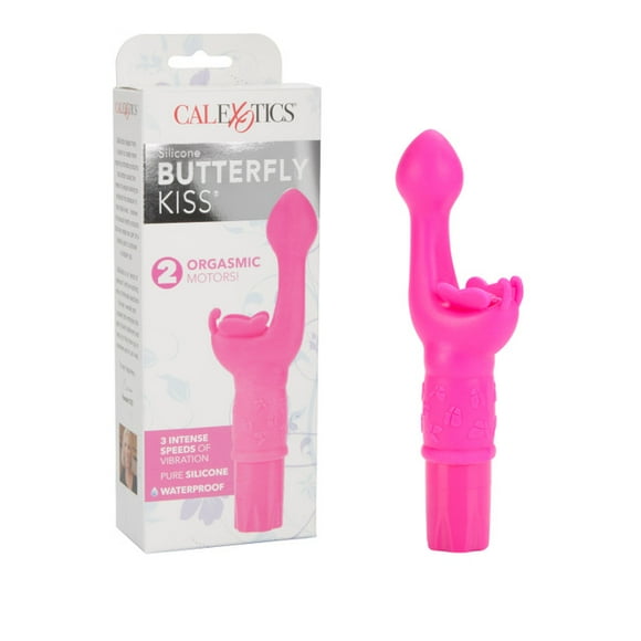 CalExotics Silicone Butterfly Kiss G-Spot Vibrator, Pink