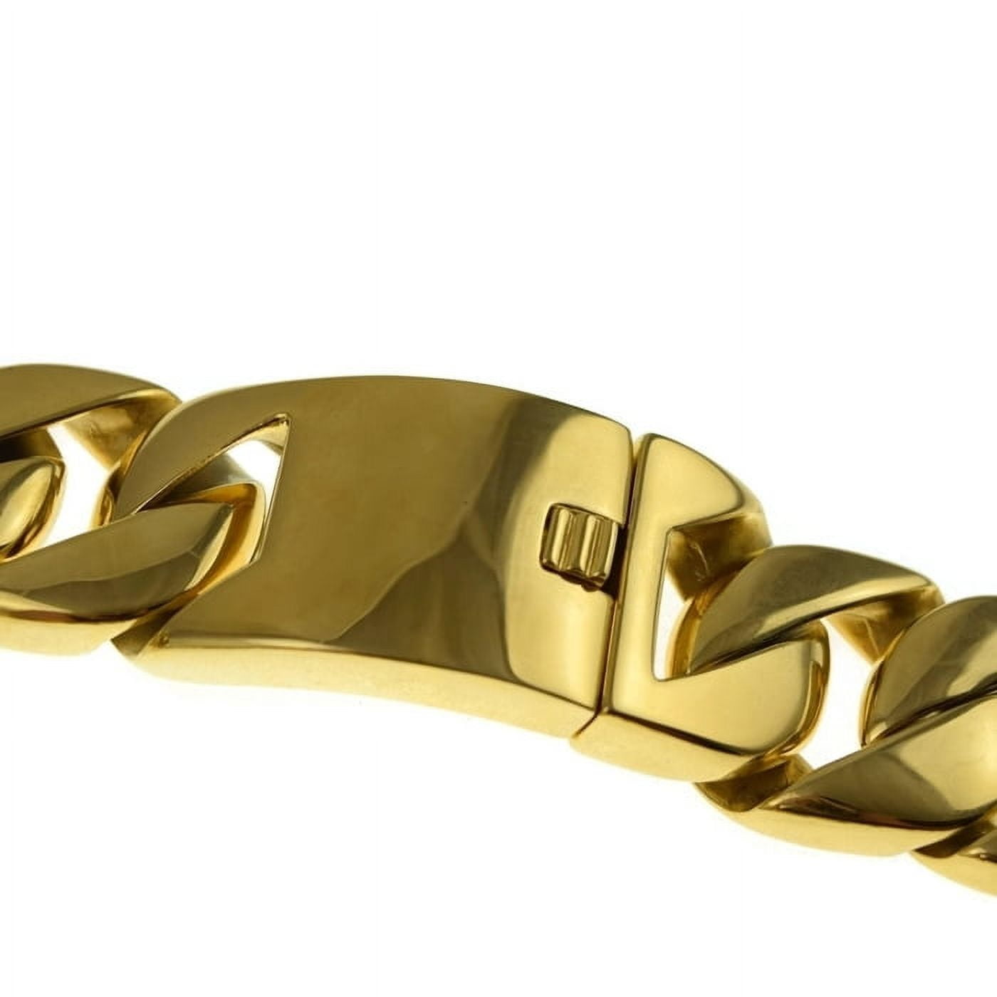 Mens Huge Chain 316L Stainless Steel 30 MM Wide Chunky Cuban Link Gold Finish 28" inch x 30MM Big Hip Hop Necklace
