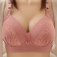 thumbnail image 3 of Bigersell Push up Bras for Women Full-Coverage Wireless Bras Ladies V-Neck Lace Bras No Underwire Padded Bralettes Comfort Strap Wire-Free Soft Bras Y-2-Pink-A 48, 3 of 7