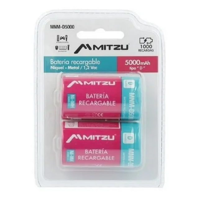 Batería RECARGABLE tamaño D Níquel – Metal Mitzu BATERÍA RECARGABLE TIPO D