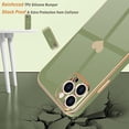 thumbnail image 5 of iPhone 12 Pro Case for Girl Women Cute Love-Heart Luxury Bling Plating Soft Back Cover Raised Full Camera Protection Bumper Silicone Shockproof Phone Case for iPhone 12 Pro, Light Green, 5 of 14