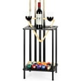 thumbnail image 2 of 6-Cue Stick Metal Frame Billiard Rack w/ 3 Drink Holders Black, 2 of 7