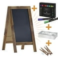 thumbnail image 2 of EMMA + OLIVER Rustic Vintage Double-Sided Magnetic Chalkboard with Accessories Included, 2 of 8