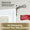 thumbnail image 4 of Smart Rods Easy Install Adjustable Cafe Window Rod, No Measuring, with Decorative Finials, 4 of 5