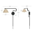 thumbnail image 4 of Nathan James Kai Bohemian Plug-in Wall Sconce, Wall Mounted Bedside Reading Lamp with Rattan Shade, Matte Black Finish, 4 of 8