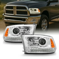 AKKON - For 2013-2018 RAM 1500 2500 3500 OE Replacement Chrome LED Projector Headlights Left Right Pair Set