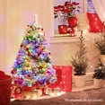 thumbnail image 3 of Patiojoy 4.5 FT Pre-lit Artificial Christmas Tree, Snow-flocked Xmas Tree with 160 Multi-color LED Lights, 8 Lighting Modes, 3 of 10