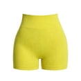 thumbnail image 4 of hlysgo Workout Gym Shorts for Women High Waisted Seamless Butt Lifting Short Tummy Control Scrunch Butt Sports Shorts Yellow,L, 4 of 4