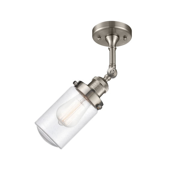 Innovations 201F-SN-G314-LED Dover 1 Light Semi-Flush Mount part of the Franklin Restoration Collection, Brushed Satin Nickel