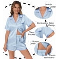 thumbnail image 4 of Ekouaer Womens Silk Satin Pajamas Set Animals Print Pjs Button Down Short Sleeve Lounge Set 2 Piece Sleepwear, 4 of 6