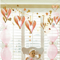thumbnail image 3 of 4pcs Red Love Heart Ceiling Hanging Swirl Decoration Heart Shape Pendant Glitter Cardboard Hanging Valentine Showcase Decor Gold+pink, 3 of 9