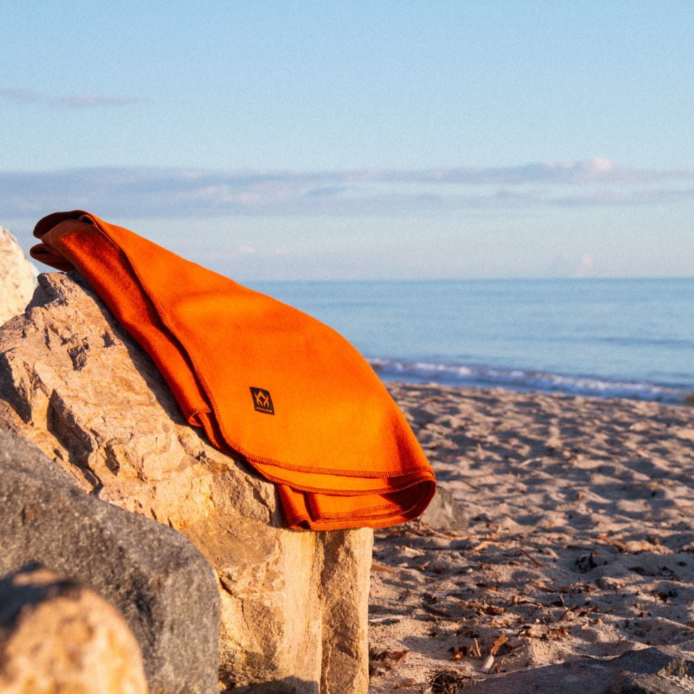Arcturus Military Wool Blanket - 4.5 lbs, Warm, Thick, Washable, Large 64" x 88" - Great for Camping, Outdoors, Sporting Events, and Survival Kits (Ember Orange)