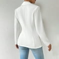 thumbnail image 4 of XFLWAM Women's Casual Business Blazers Open Front Long Sleeve Notch Lapel Suit Jackets Dressy Work Outerwear White S, 4 of 8