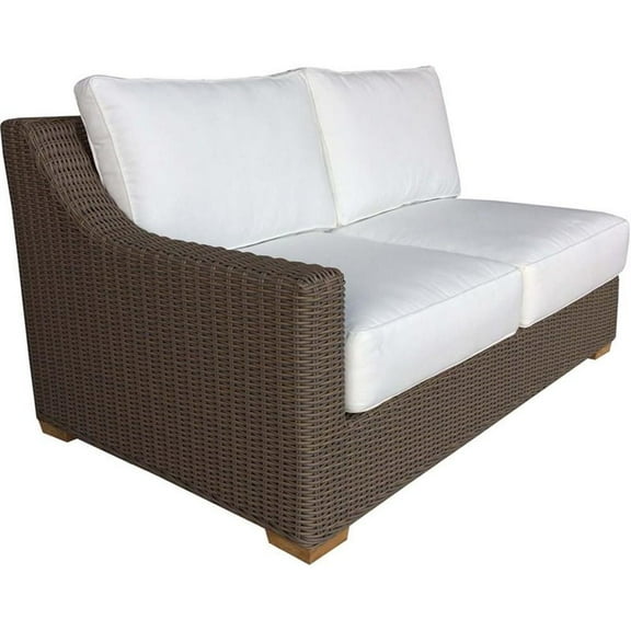 Padma's Plantation Nautilus Wicker Patio Left Loveseat in Kubu Gray