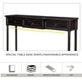 thumbnail image 5 of uhomepro 51" Upgrade Console Table Buffet Cabinet Sideboard Sofa Table with 3 Storage Drawers, Bottom Shelf, Sideboard Buffet Storage Cabinet Console Tables for Entryway, Expresso, Q7216, 5 of 12