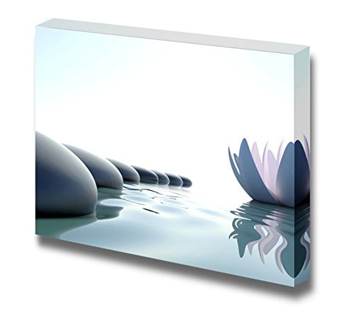 Canvas Prints Wall Art Zen Flower Loto Near Stones On White Background 24 X 36 Walmart Com Walmart Com