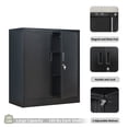 thumbnail image 4 of Metal Storage Cabinet, Locking Storage Cabinet with Adjustable Shelves, 36.2" H Steel Cabinet for Garage, Home, Office, Utility Room-Black, 4 of 6