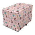 thumbnail image 1 of Clown Dog Crate Cover, Happy Birthday and Gift Lettering Funny Pattern with Balloons and Animals, Easy to Use Pet Kennel Cover Small Dogs Puppies Kittens, 7 Sizes, Rose Multicolor, by Ambesonne, 1 of 1