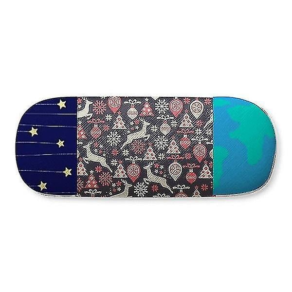 Deer Mas Tree Art Deco Fashion Hard Shell Eyeglasses Glass Case Star Sky