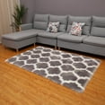 thumbnail image 2 of GUOOL Tapis Antidérapant Shaggy Tapis Doux Salon Sol Gris, 2 of 7