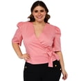 thumbnail image 1 of Blusa con moño Roman Fashion Talla extra 0914 rosa 40, 1 of 7