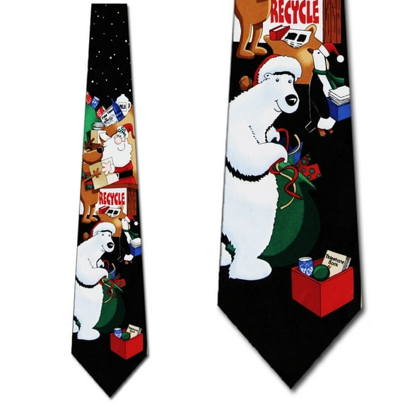 North Pole Goes Green Necktie Mens Tie