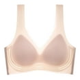 thumbnail image 2 of Lovskoo Womens Bras Summer Comfortable Thin Backless Seamless Wireless Ice Silk Plus Size Underwear Daily Wear Beige, 2 of 6