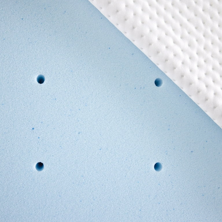 Bodipedic 3-Inch Gel-Infused Memory Foam Mattress Topper, Blue, Twin