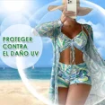 thumbnail image 3 of Juego De Traje De Baño Bikini Para Mujer Con Abrigo 3 Piezas, 3 of 7