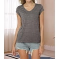 thumbnail image 4 of Camiseta Bliwov, paquete de 3, para mujer, manga corta tipo cap y cuello en V, 4 of 6