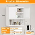 thumbnail image 2 of Metal Bathroom Wall Cabinet with Door and Adjustable Shelves, Over Toilet Storage Cabinet with Open Shelf, White Wall-Mounted Cabinet, Wall Mounted Medicine Cabinets, Cupboard for Kitchen, 2 of 15
