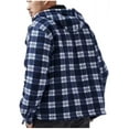 thumbnail image 2 of Men's Hooded Sherpa Lined Jacket Adjustable Hood Long Sleeve Navy Small, 2 of 2
