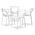 thumbnail image 1 of Baxton Studio Landry White Finished Plastic 4-Piece Stackable Dining Chair Set, 1 of 6