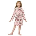 thumbnail image 6 of FORMRS Niños Bathrobe Unisex Hooded Robe Soft Plush Pajamas Sleepwear, Size 2-3T, Cherries Pattern, 6 of 7
