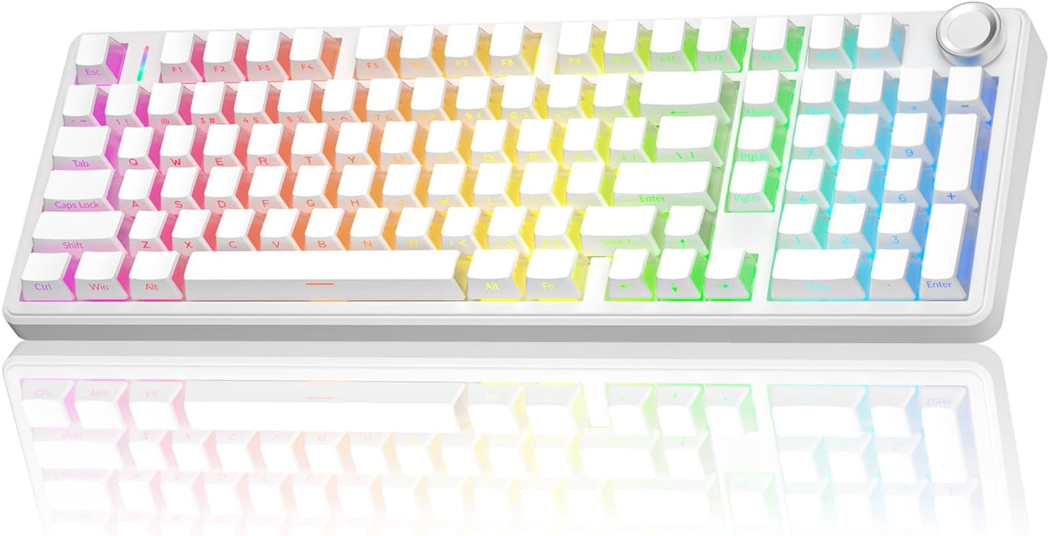 Restored AULA F99 Pro Wireless Mechanical Keyboard-Silent Version,BT5.0/2.4GHz/USB-C Hot Swappable Custom Keyboard,Gasket Structure,Pre-lubed Linear Switches RGB Backlit Computer Gaming Keyboards (Refurbished)