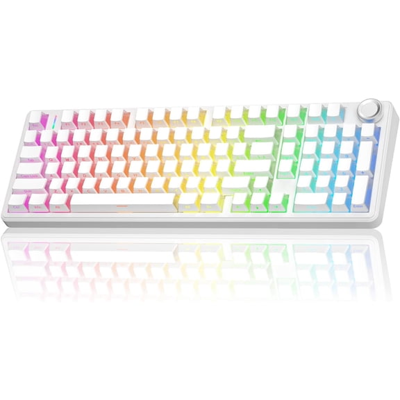 Restored AULA F99 Pro Wireless Mechanical Keyboard-Silent Version,BT5.0/2.4GHz/USB-C Hot Swappable Custom Keyboard,Gasket Structure,Pre-lubed Linear Switches RGB Backlit Computer Gaming Keyboards (Refurbished)
