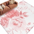 thumbnail image 2 of 5'x8' Area Rugs, Pink Floral Art Indoor Outdoor Area Rug for Living Room Bedroom, Watercolor Botanical Spring Flowers Washable Bathroom Rugs Kitchen Floor Carpet Mats Home Decor Aesthetic, 2 of 8