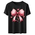 thumbnail image 4 of Craaazy Women's Bow Prints Fashion Round Neck Short Sleeved T-shirts Gifts, 4 of 6