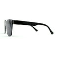 thumbnail image 4 of Panel Shield Lens Horned Rimless Large Sunglasses All Black, 4 of 4