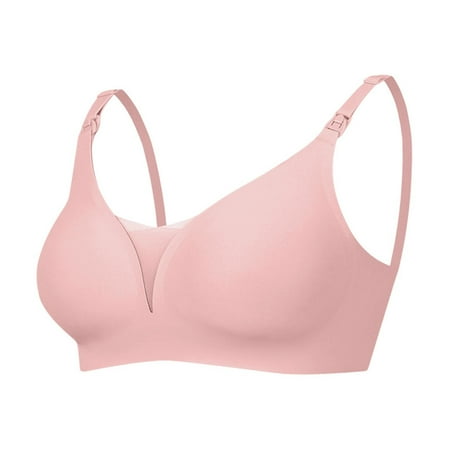 DuoJiaJ Women s Breast Feeding Saggy Maternity Underwear Seamless Bra Pregnancy Open Button Breast Feeding Bra Sports Bras