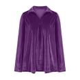 thumbnail image 5 of AXXD Womens Business Casual Tops Purple Basic Summer 2024 Trendy Casual Long Sleeve Turndown Collar Loose Shirt Blouse Tops, 5 of 6