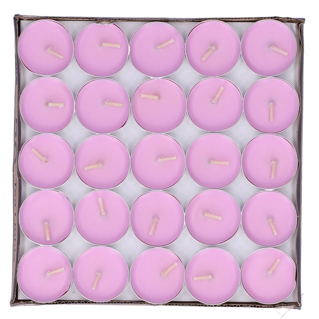 50 Piezas Velas Redondas Velas Perfumadas Sin Humo Suministros para Fiestas de Aniversario de Boda Rosa