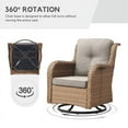 PARKWELL 2 Pcs Outdoor Swivel Gliders Wicker Bistro Patio Set for
