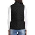 thumbnail image 4 of Women'S Stand Collar Zipper Padded Quilted Vest with Pockets Black XL, 4 of 9