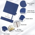 thumbnail image 3 of Hardcover Leather Notebook A5 with Colorful Index Tabs, Executive Journal Notebook with Pen Loop and Elastic Closure, PU Leather Hardback Notepad for Office School (Dark Blue), 3 of 10