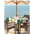 thumbnail image 2 of Outdoor Tablecloth with Umbrella Hole and Zipper, Christmas Tree Square Table Cloth 60x60 Inch Waterproof Tablecloth, White Green Xmas Tree Winter Picnic Table Cover for Patio Camping, 2 of 7